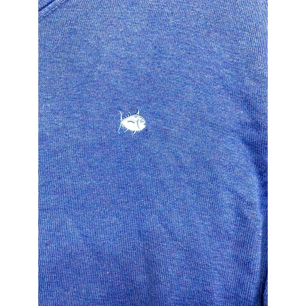 Southern Tide Mens V-Neck Sweater Blue Pima Cotton Pullover Medium